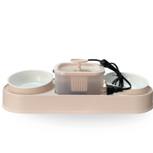 Comedero con plato doble + fuente de agua