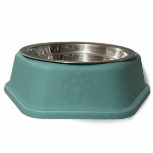 Comederos para mascota con base plástica y plato interno en acero inoxidable